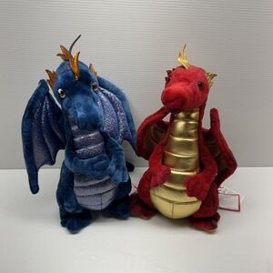 Douglas Dragon Plush Lot Eugene Red #731 & Zander Blue #823 NWT